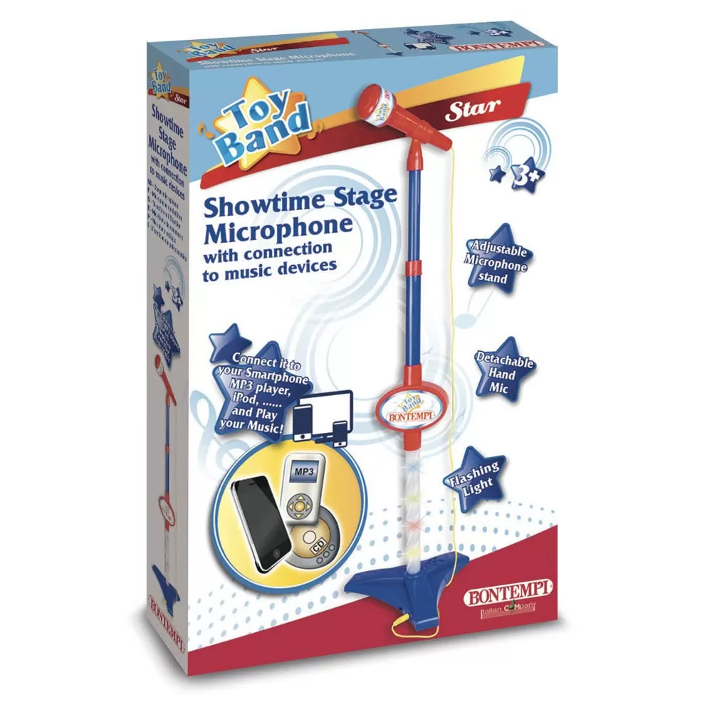 Jucării și Jocuri pentru copii - Bontempi microfon cu stativ albastru, varsta de la 3 ani la 7 ani