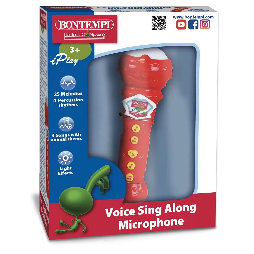 Jucării și Jocuri pentru copii - Bontempi microfon karaoke cu efecte luminoase, varsta de la 3 ani la 12 ani