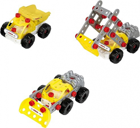 Mașinuțe copii, Camioane de Jucărie - Set constructie Excavator, Basculanta si Incarcator frontal, Bosch 3 in 1 CONSTRUCTOR Team
