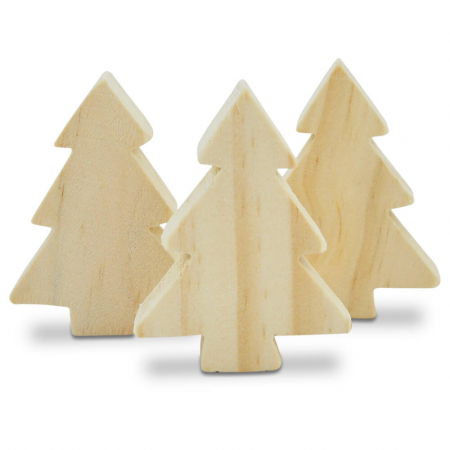 Figurine de pictat, Ipsos, Lemn - Braduti din lemn natur, 3 figurine de colorat pentru copii