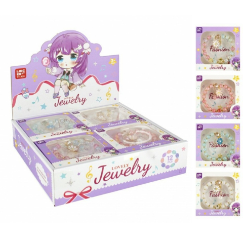 Bratara cu margele - floare, diverse culori, 9 cm, MegaCreative 532269 [1]