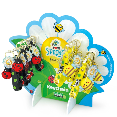 Îmbrăcăminte și accesorii - Breloc I Love Spring cu charm si snur din silicon, 2 modele asortate, pret/1 buc