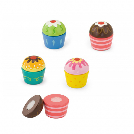 Jucării și Jocuri pentru copii - Briose din lemn, set 4 bucati, Viga Toys, 2-5 ani