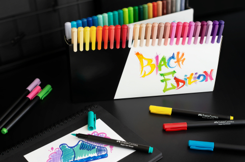 Brush pens black edition set 50 culori faber-castell [3]