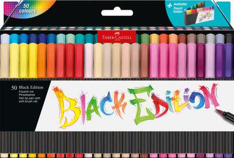 Birotică și Papetărie - Brush pens black edition set 50 culori faber-castell