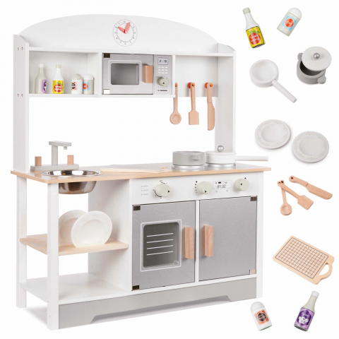 Jucării și Jocuri pentru copii - Bucatarie pentru Copii din Lemn cu Plita si Cuptor, 82 cm - Micostore.ro