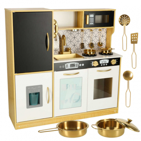 Jucării și Jocuri pentru copii - Bucatarie Copii din Lemn, cu Accesorii Incluse, 81 cm - Micostore.ro