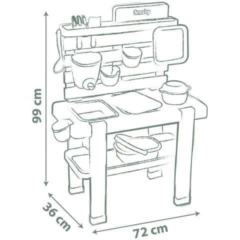 Bucatarie Smoby Mud Kitchen cu 15 accesorii [1]