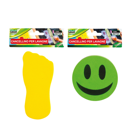 Birotică și Papetărie - Burete pentru whiteboard, Smile/Foot, 4 culori, copii varsta 3 ani+,6 ani+,8 ani+