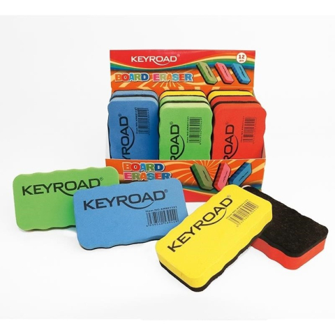Table Scolare, Creta, Bureti si Sabloane - Burete tabla magnetica, Keyroad KR921131, 10.5x5.2x2.1cm, diverse culori, cu magnet