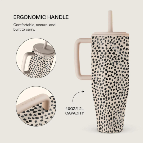 Burga Cana Termos Almond Latte 1.2 L cu capac anti scurgeri si pai reutilizabil, inox [1]