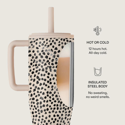Burga Cana Termos Almond Latte 1.2 L cu capac anti scurgeri si pai reutilizabil, inox [4]