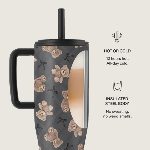 Burga Cana Termos BFF 1.2 L cu capac anti scurgeri si pai reutilizabil, inox [3]