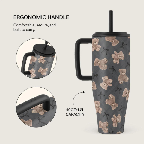 Laptop, Tablete & Telefoane - Burga Cana Termos BFF 1.2 L cu capac anti scurgeri si pai reutilizabil, inox