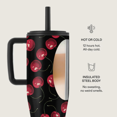 Burga Cana Termos Cherrybomb 1.2 L cu capac anti scurgeri si pai reutilizabil, inox [4]