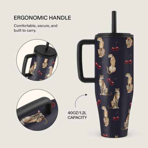 Burga Cana Termos Cougar, 1.2 L cu capac anti scurgeri si pai reutilizabil, inox [2]