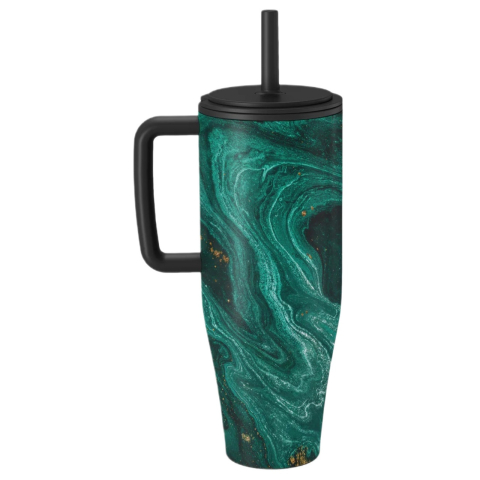 Burga Cana Termos Emerald Pool 1.2 L cu capac anti scurgeri si pai reutilizabil, inox [7]