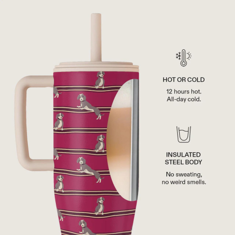 Burga Cana Termos On Hold 1.2 L cu capac anti scurgeri si pai reutilizabil, inox [2]