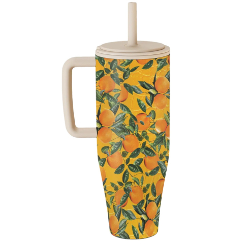 Burga Cana Termos Orange Lemonade 1.2 L cu capac anti scurgeri si pai reutilizabil, inox [7]