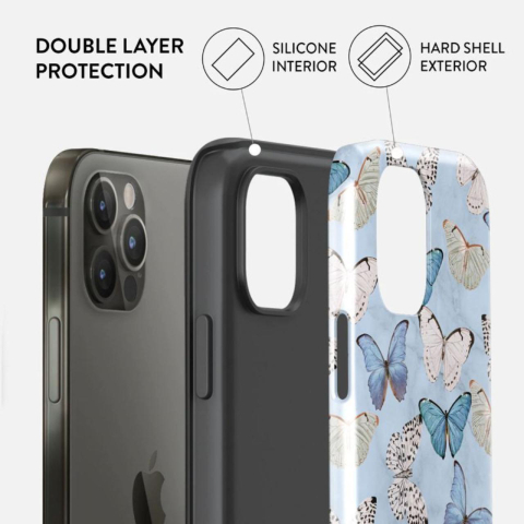 Laptop, Tablete & Telefoane - Burga Husa Dual Layer Give Me Butterflies iPhone 12 / 12 Pro