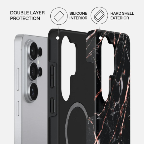 Laptop, Tablete & Telefoane - Burga Husa Dual Layer Magnetic Rose Gold Marble Samsung Galaxy S26 Ultra