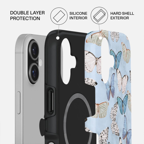 Laptop, Tablete & Telefoane - Burga Husa Dual Layer Magsafe Give Me Butterflies iPhone 17
