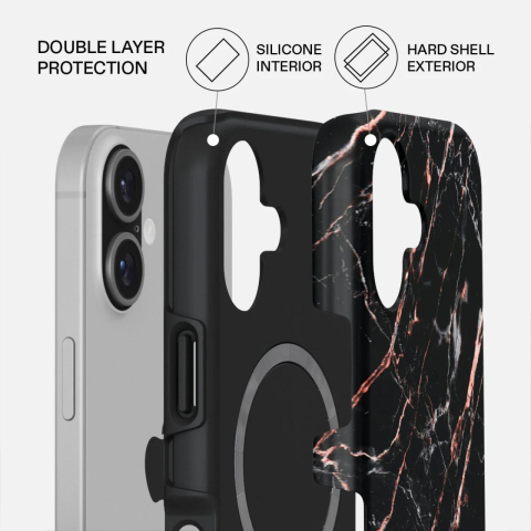 Laptop, Tablete & Telefoane - Burga Husa Dual Layer Magsafe Rose Gold Marble iPhone 17