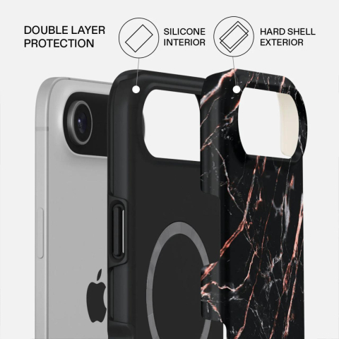 Laptop, Tablete & Telefoane - Burga Husa Dual Layer Magsafe Rose Gold Marble iPhone Air