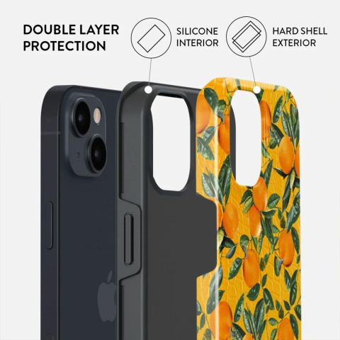 Laptop, Tablete & Telefoane - Burga Husa Dual Layer Orange Lemonade iPhone 15
