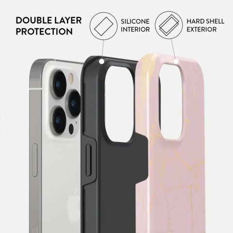 Laptop, Tablete & Telefoane - Burga Husa Dual Layer Peachy Gold iPhone 14 Pro