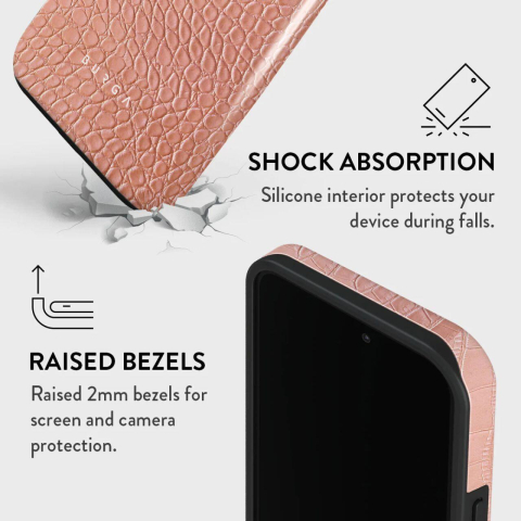 Burga Husa Dual Layer Pink Croco iPhone 15 Pro [2]