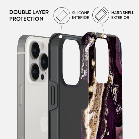 Laptop, Tablete & Telefoane - Burga Husa Dual Layer Purple Skies iPhone 15 Pro