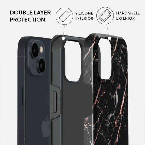 Laptop, Tablete & Telefoane - Burga Husa Dual Layer Rose Gold Marble iPhone 15