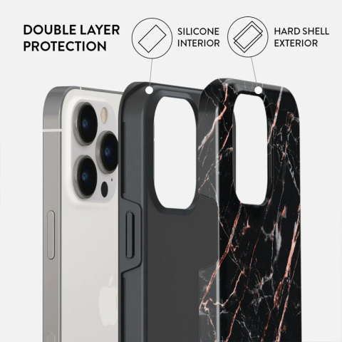 Laptop, Tablete & Telefoane - Burga Husa Dual Layer Rose Gold Marble iPhone 15 Pro Max