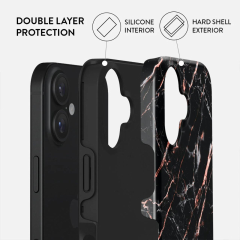 Laptop, Tablete & Telefoane - Burga Husa Dual Layer Rose Gold Marble iPhone 16