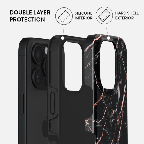 Laptop, Tablete & Telefoane - Burga Husa Dual Layer Rose Gold Marble iPhone 16 Pro