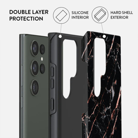 Laptop, Tablete & Telefoane - Burga Husa Dual Layer Rose Gold Marble Samsung Galaxy S23 Ultra