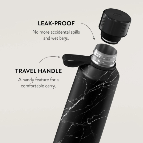 Burga Sticla Termos Inox Black Marble, 500 ml [1]