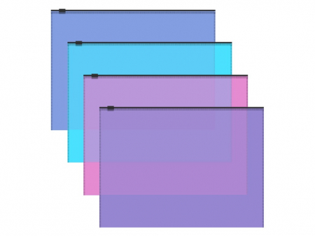 Mape pentru protecția documentelor - Buzunar din plastic cu fermoar A4 Fizzy Vivid, Erich Krause