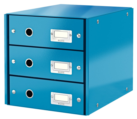 Birotică și Papetărie - Cabinet 3 sertare albastru click&store leitz