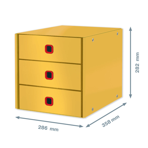 Cabinet 3 sertare galben chihlimbar cosy click&store leitz [3]