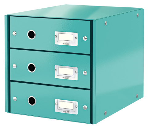 Birotică și Papetărie - Cabinet 3 sertare turcoaz click&store leitz