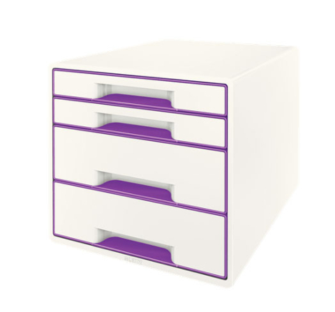 Birotică și Papetărie - Cabinet 4 sertare alb/mov wow leitz