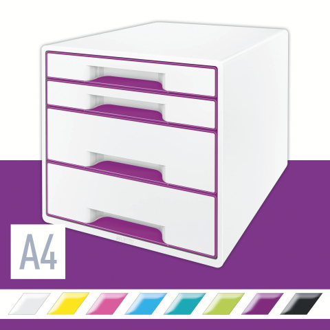Cabinet 4 sertare alb/mov wow leitz [1]