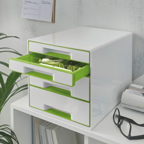 Cabinet 4 sertare alb/verde wow leitz [2]