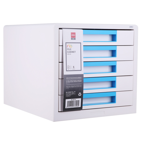 Birotică și Papetărie - Cabinet 5 sertare alb/bleu deli