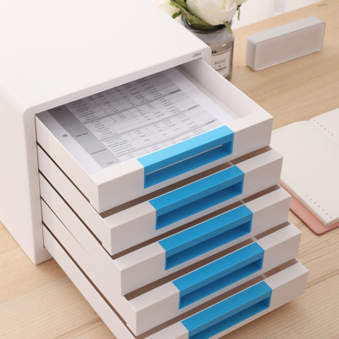 Cabinet 5 sertare alb/bleu deli [1]