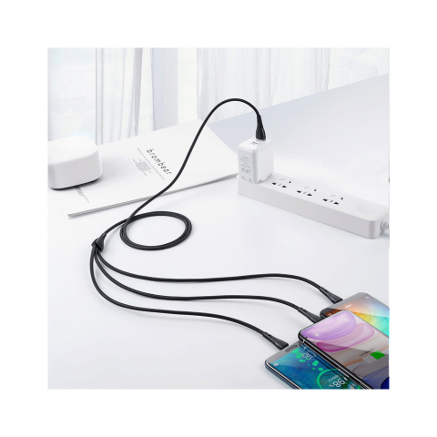 Cablu 3 in 1 Lightning & MicroUSB & Type-C Mcdodo Mamba Series Black (max 3A, 1.2m) [8]