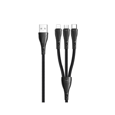 Cablu 3 in 1 Lightning & MicroUSB & Type-C Mcdodo Mamba Series Black (max 3A, 1.2m) [12]