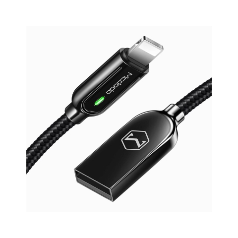 Laptop, Tablete & Telefoane - Cablu Lightning Mcdodo Auto Disconnect Black (1.2m, max 2A, led indicator)